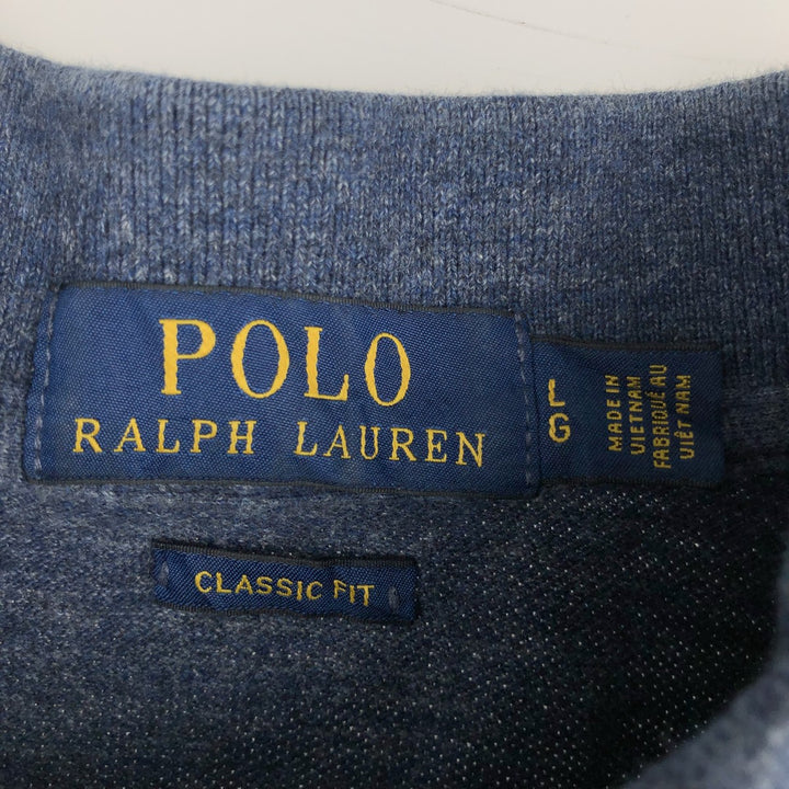 Ralph Lauren POLO RALPH LAUREN CLASSIC FIT short sleeve polo shirt for men size L cotton blue type Vintage Second Hand