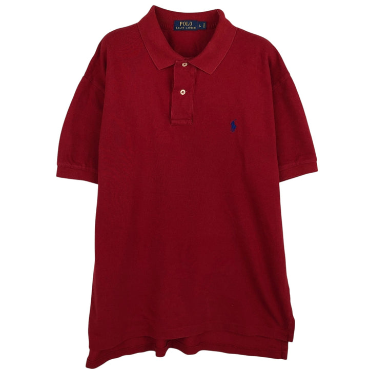 Ralph Lauren POLO RALPH LAUREN short sleeve polo shirt men's size L cotton red type Vintage Second Hand