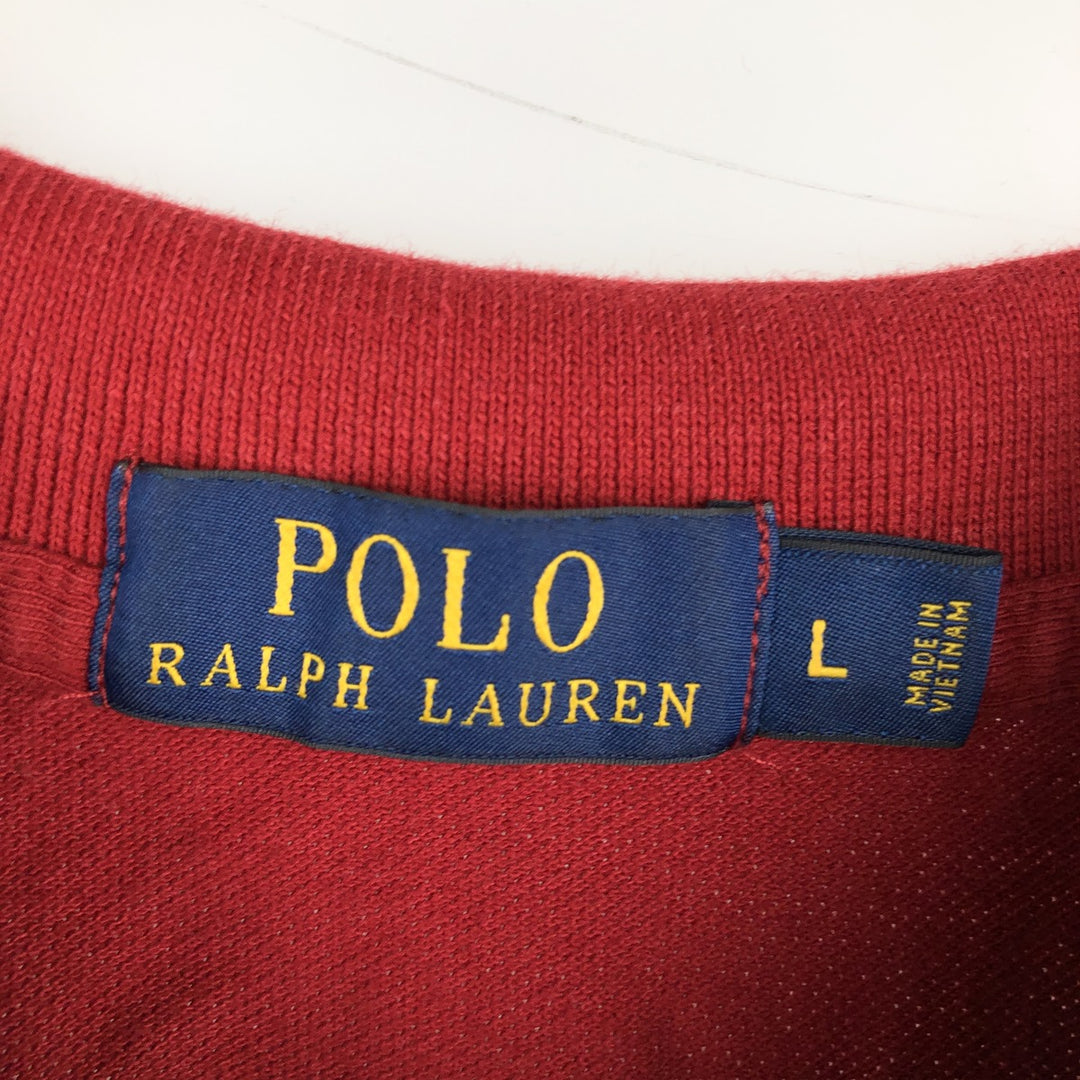 Ralph Lauren POLO RALPH LAUREN short sleeve polo shirt men's size L cotton red type Vintage Second Hand