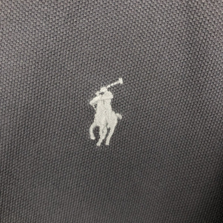 Ralph Lauren POLO RALPH LAUREN CUSTOM SLIM FIT short sleeve polo shirt, men's size L cotton Charcoal Vintage Second Hand