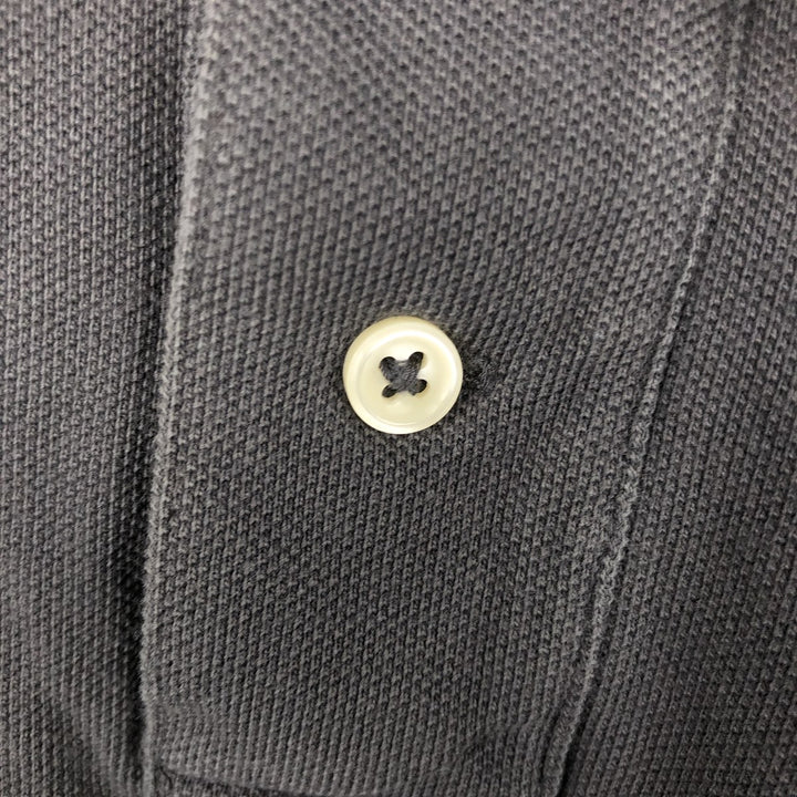 Ralph Lauren POLO RALPH LAUREN CUSTOM SLIM FIT short sleeve polo shirt, men's size L cotton Charcoal Vintage Second Hand