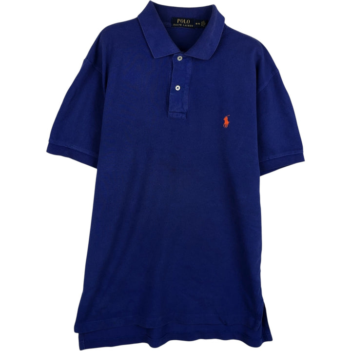 Ralph Lauren POLO RALPH LAUREN short sleeve polo shirt, men's size M cotton blue type Vintage Second Hand