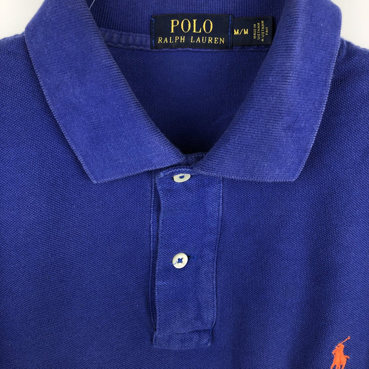 Ralph Lauren POLO RALPH LAUREN short sleeve polo shirt, men's size M cotton blue type Vintage Second Hand