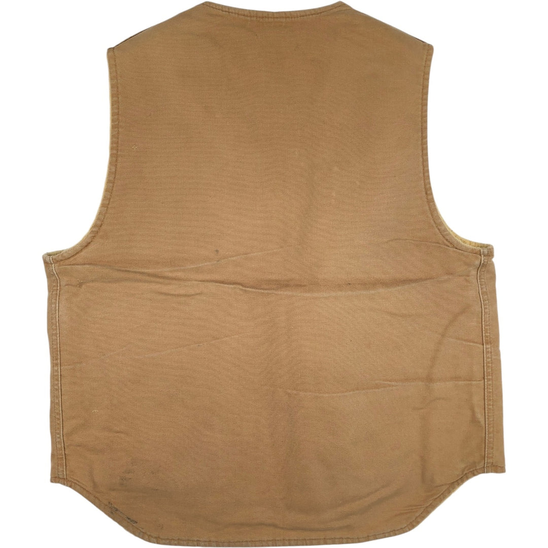 1990'S Carhartt Duck Vest, Made in USA, Men's Size L (approx.), Vintage cotton brown type Vintage Second Hand
