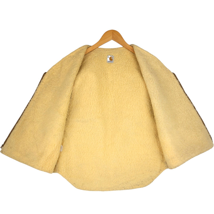 1990'S Carhartt Duck Vest, Made in USA, Men's Size L (approx.), Vintage cotton brown type Vintage Second Hand