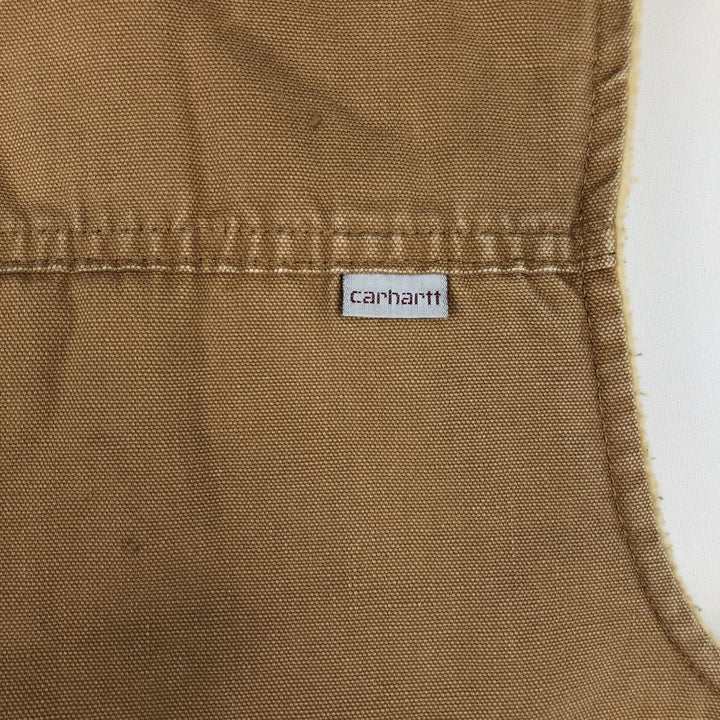 1990'S Carhartt Duck Vest, Made in USA, Men's Size L (approx.), Vintage cotton brown type Vintage Second Hand