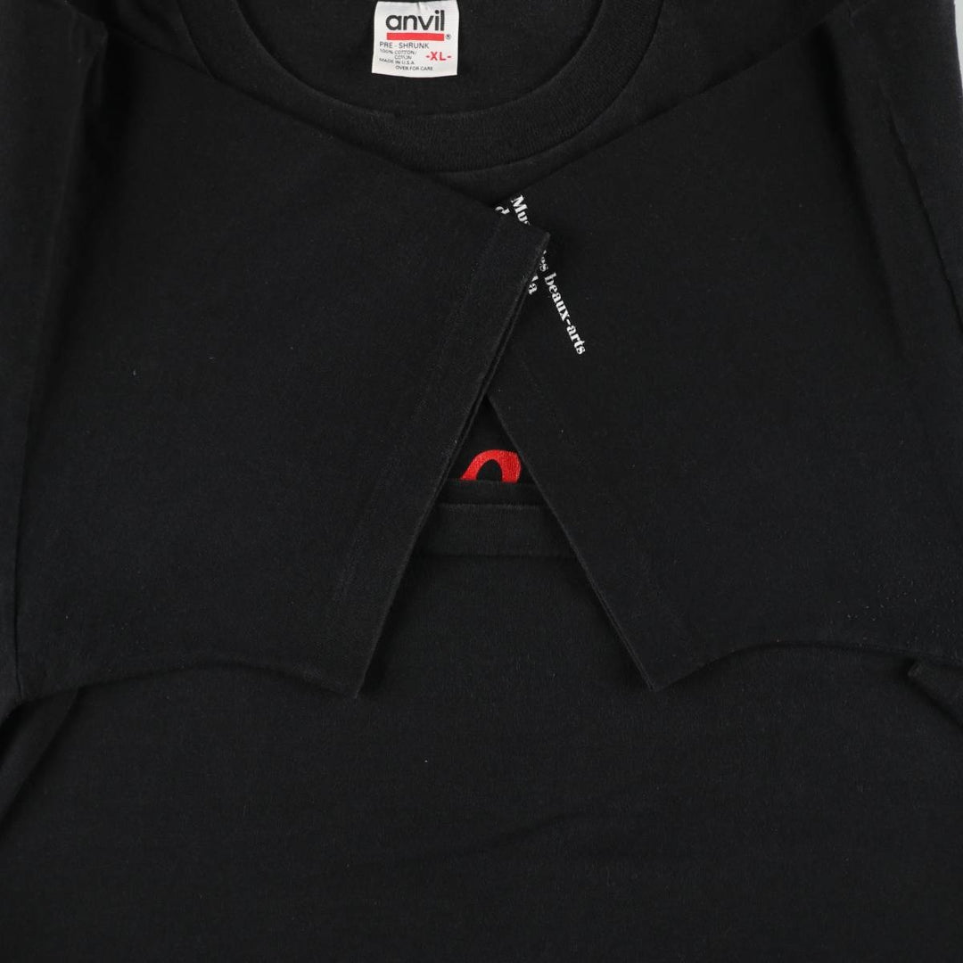 90'S Anvil Printed T-shirt Made in USA Men's XL Vintage cotton black type Vintage Second Hand
