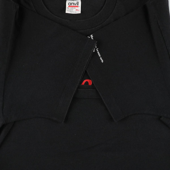 90'S Anvil Printed T-shirt Made in USA Men's XL Vintage cotton black type Vintage Second Hand