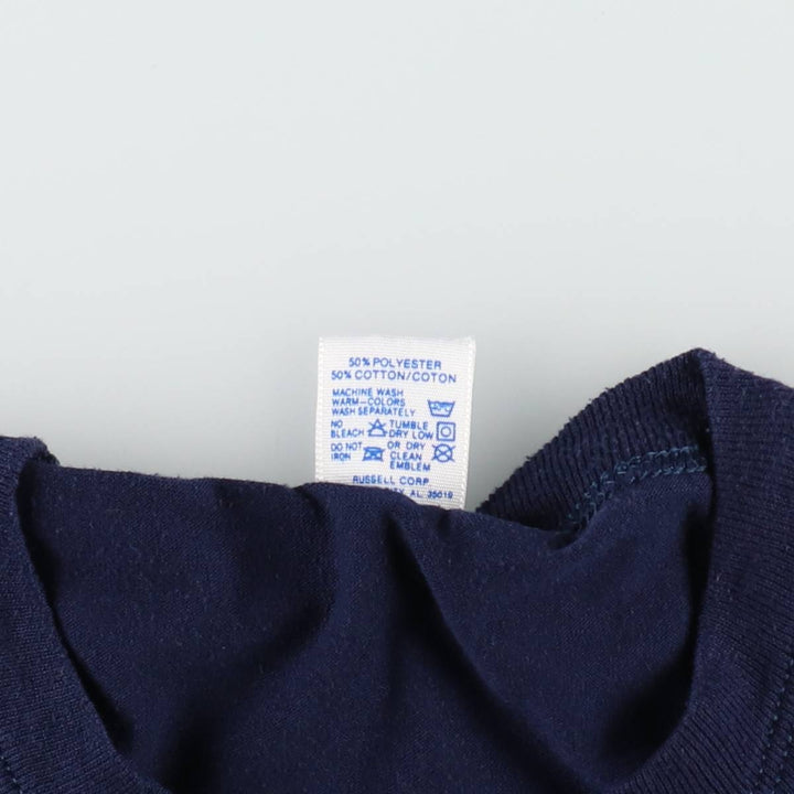Vintage 90'S Russell print T-shirt, Made in USA, Men's Size L cotton navy blue type Vintage Second Hand