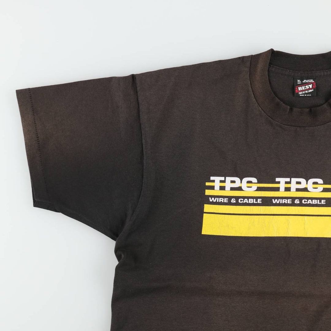 90'S Fruit of the Loom Best Printed T-shirt, Made in USA, Men's XL, Vintage cotton black type Vintage Second Hand