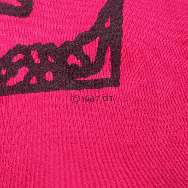 Vintage 80'S Jerseys Printed T-shirt, Made in USA, Men's L cotton pink type Vintage Second Hand