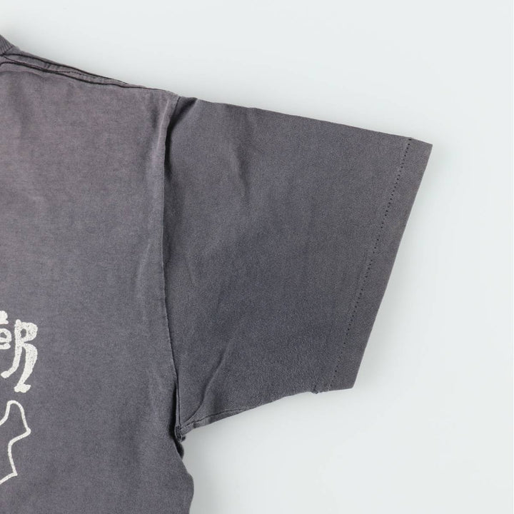 Delta Print T-Shirt, Made in USA, Men's Size L (approx.) cotton Charcoal Vintage Second Hand