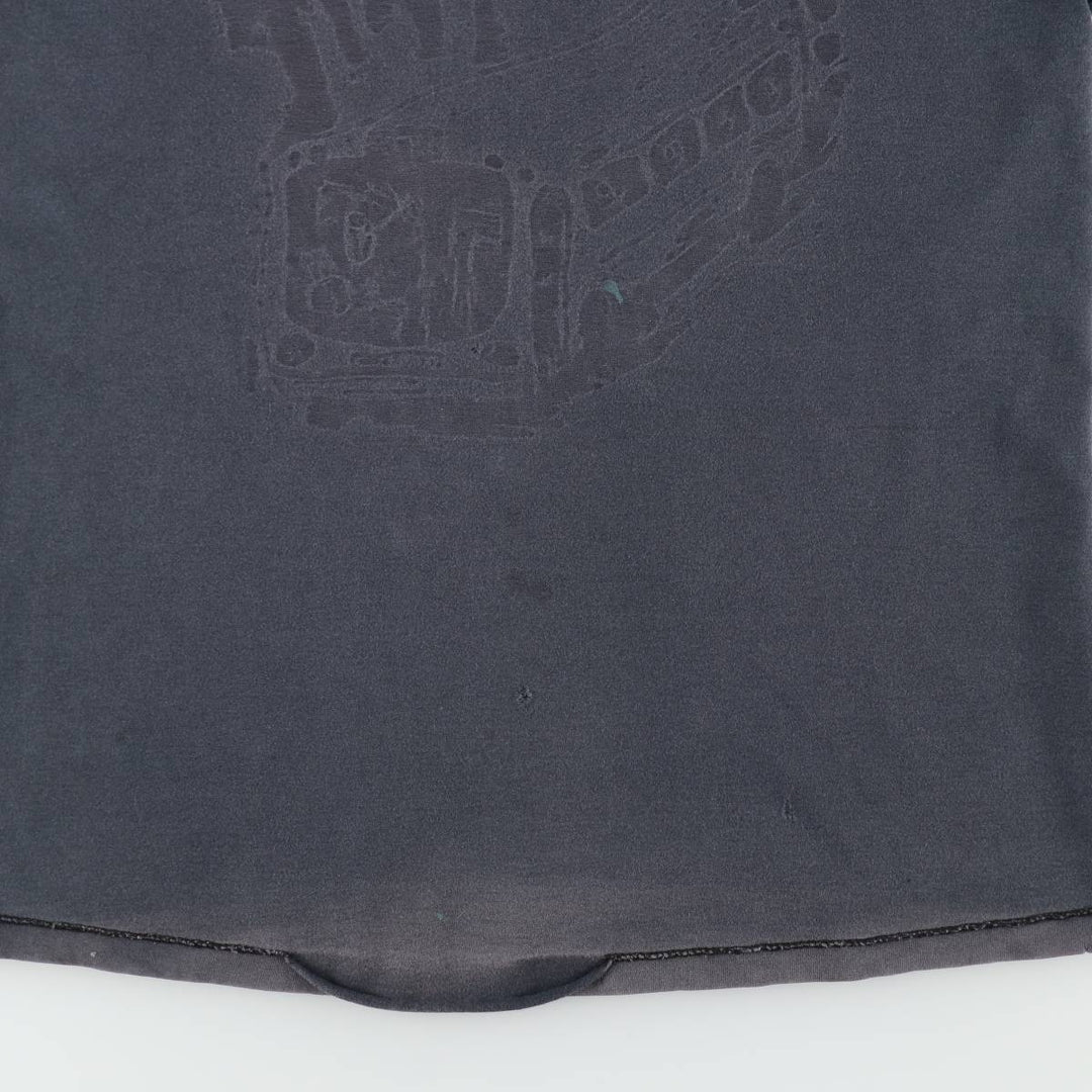 Delta Print T-Shirt, Made in USA, Men's Size L (approx.) cotton Charcoal Vintage Second Hand