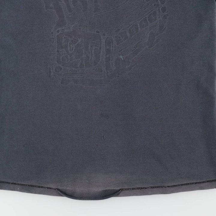 Delta Print T-Shirt, Made in USA, Men's Size L (approx.) cotton Charcoal Vintage Second Hand