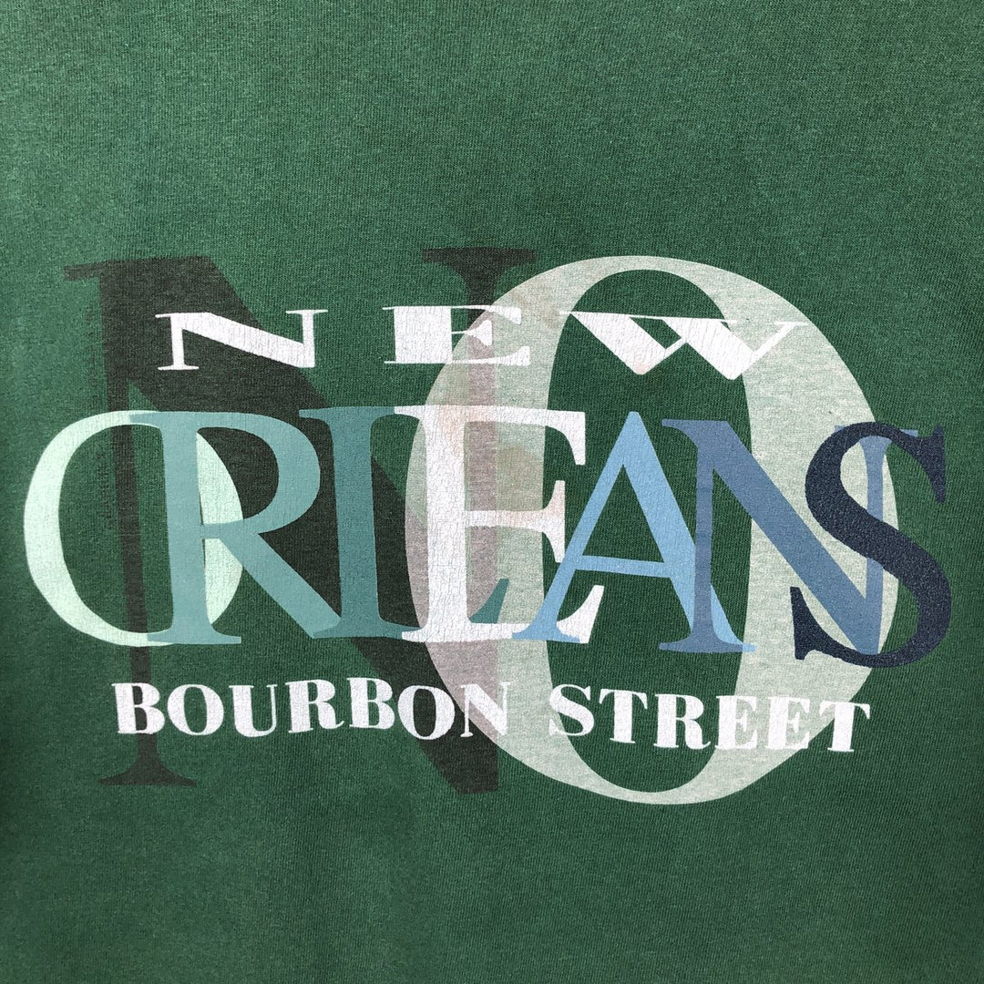 90'S Hanes Heavyweight Print T-Shirt, Men's XL equivalent, Vintage cotton green type Vintage Second Hand