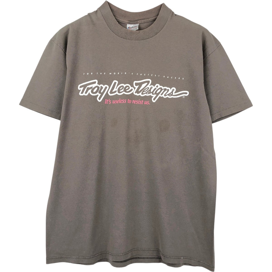 90'S Stedman Dog Print T-Shirt, Made in USA, Men's Size L (Equivalent), Vintage cotton Beige type Vintage Second Hand