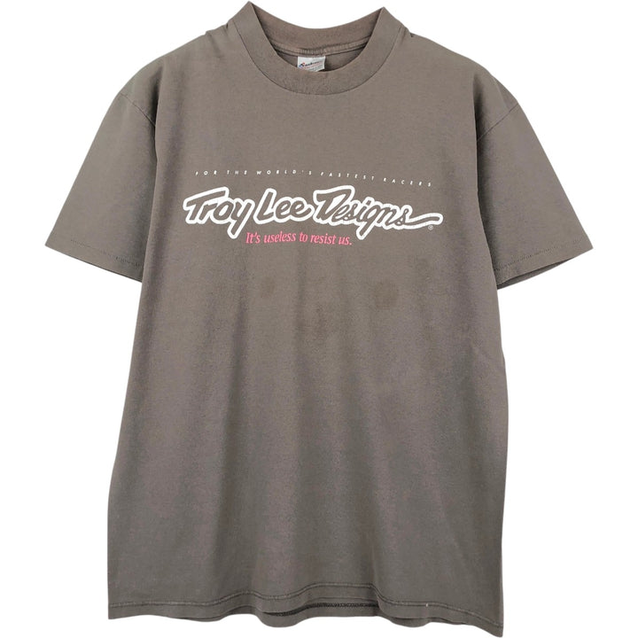 90'S Stedman Dog Print T-Shirt, Made in USA, Men's Size L (Equivalent), Vintage cotton Beige type Vintage Second Hand