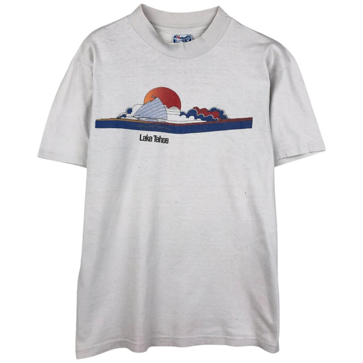 1980'S Hanes BEEFY-T Blue Tag Souvenir T-Shirt, Made in USA, Men's Size M (approx.), Vintage cotton white type Vintage Second Hand