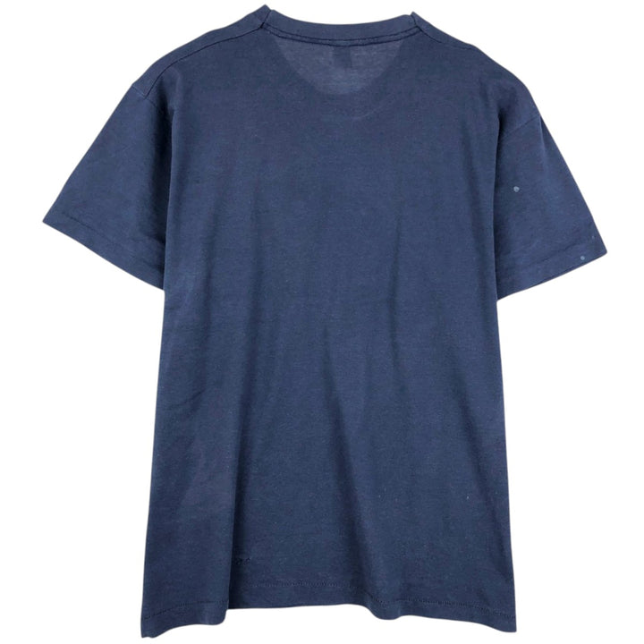 80s-90'S Screen Stars message print T-shirt, Made in USA, Men's XXL equivalent, Vintage cotton navy blue type Vintage Second Hand