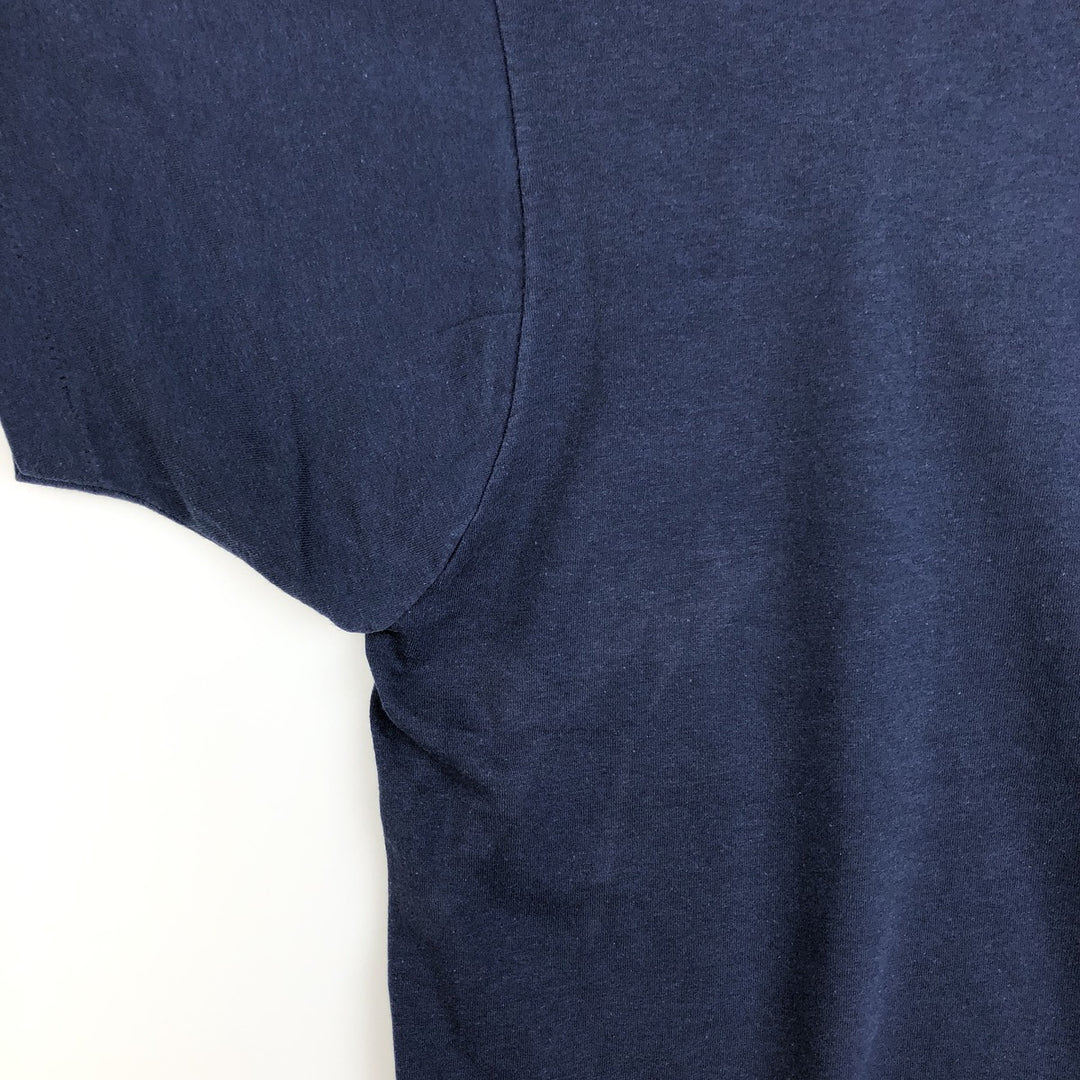 80s-90'S Screen Stars message print T-shirt, Made in USA, Men's XXL equivalent, Vintage cotton navy blue type Vintage Second Hand