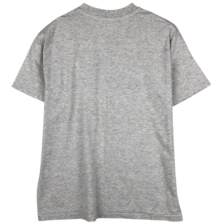 80'S Hanes Fifty-Fifty Blue Tag Printed T-Shirt Made in USA Men's L Size Vintage cotton gray type Vintage Second Hand