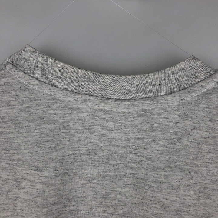 80'S Hanes Fifty-Fifty Blue Tag Printed T-Shirt Made in USA Men's L Size Vintage cotton gray type Vintage Second Hand