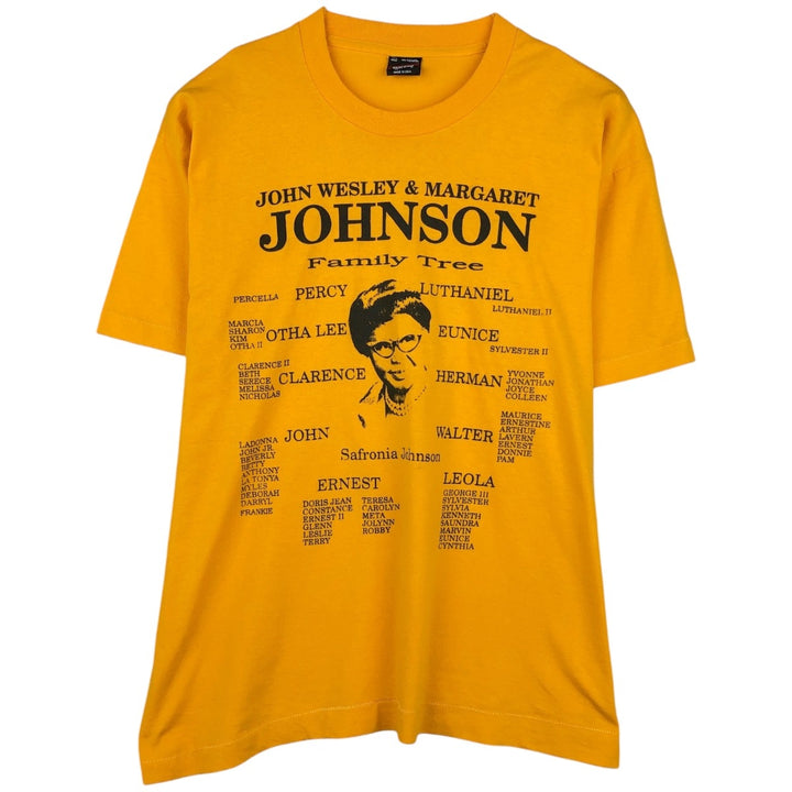 90'S Fruit of the Loom printed T-shirt, made in the USA, men's XL size, vintage cotton yellow type Vintage Second Hand