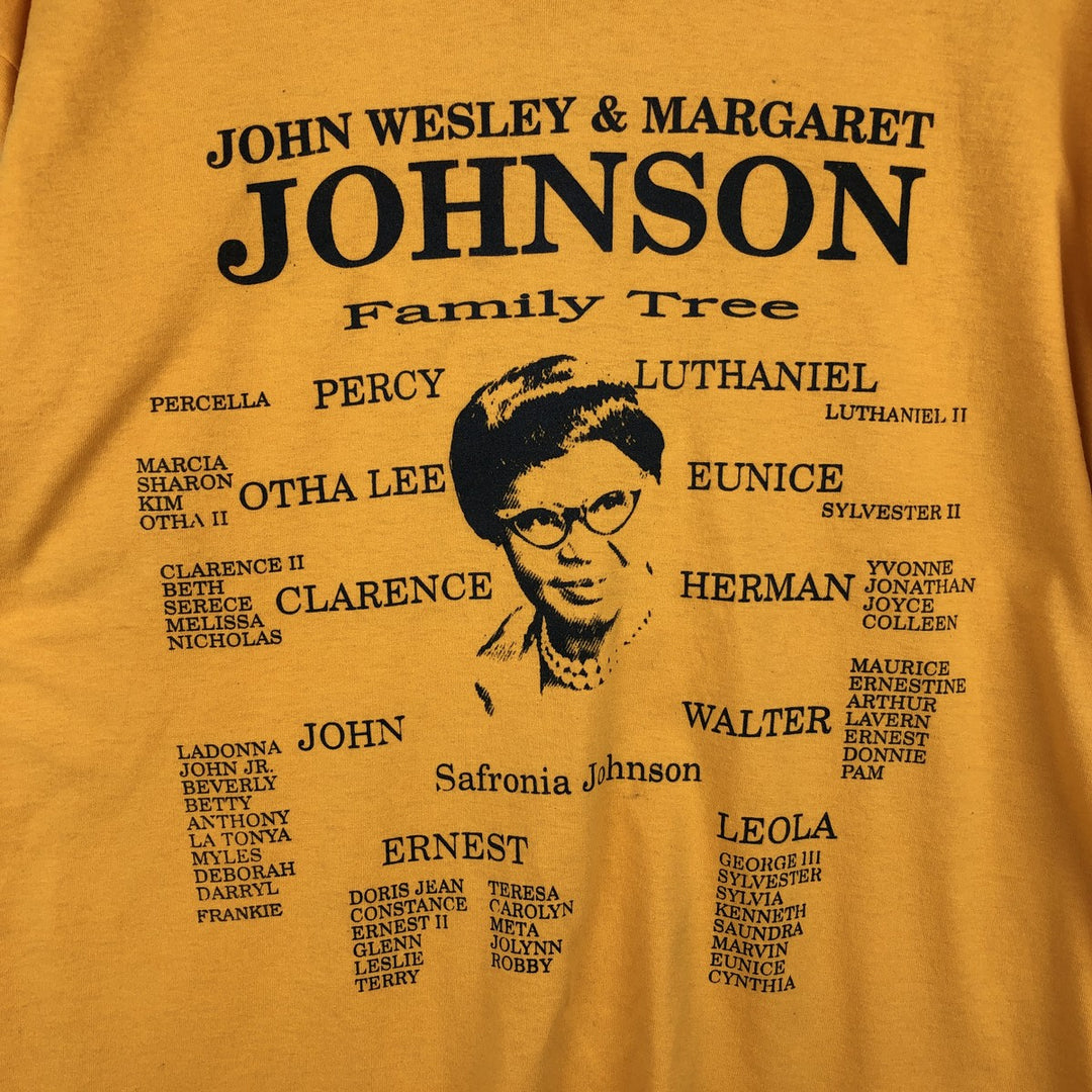 90'S Fruit of the Loom printed T-shirt, made in the USA, men's XL size, vintage cotton yellow type Vintage Second Hand