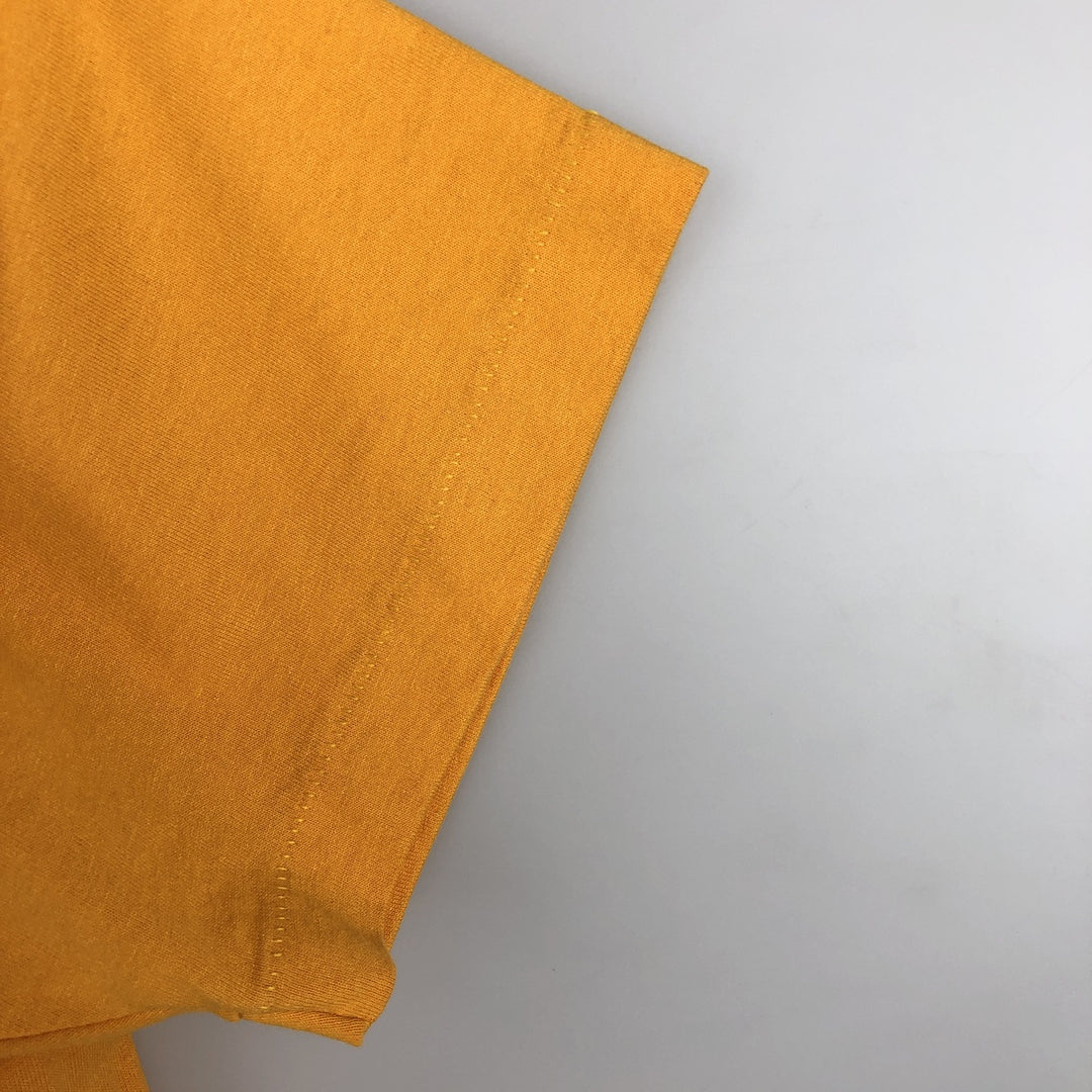 90'S Fruit of the Loom printed T-shirt, made in the USA, men's XL size, vintage cotton yellow type Vintage Second Hand