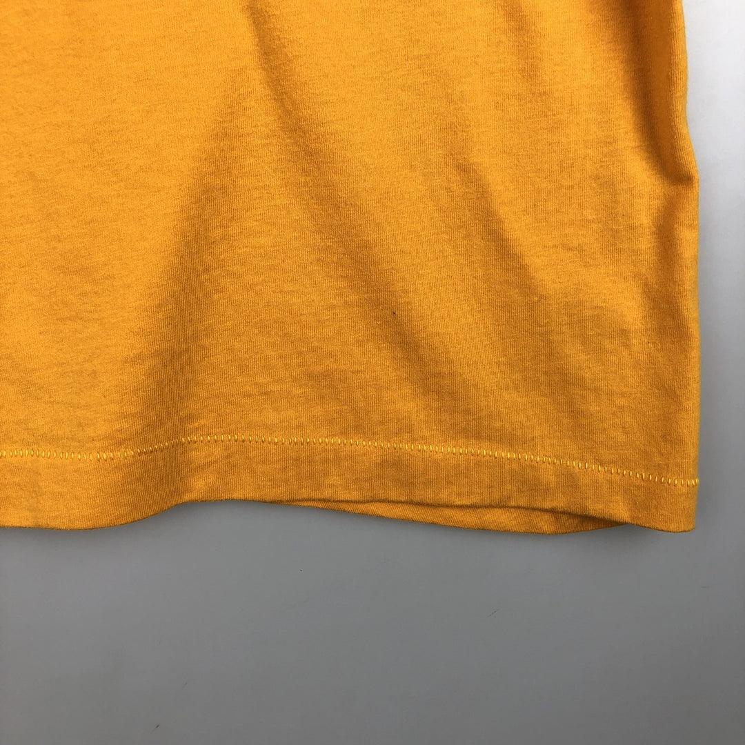 90'S Fruit of the Loom printed T-shirt, made in the USA, men's XL size, vintage cotton yellow type Vintage Second Hand