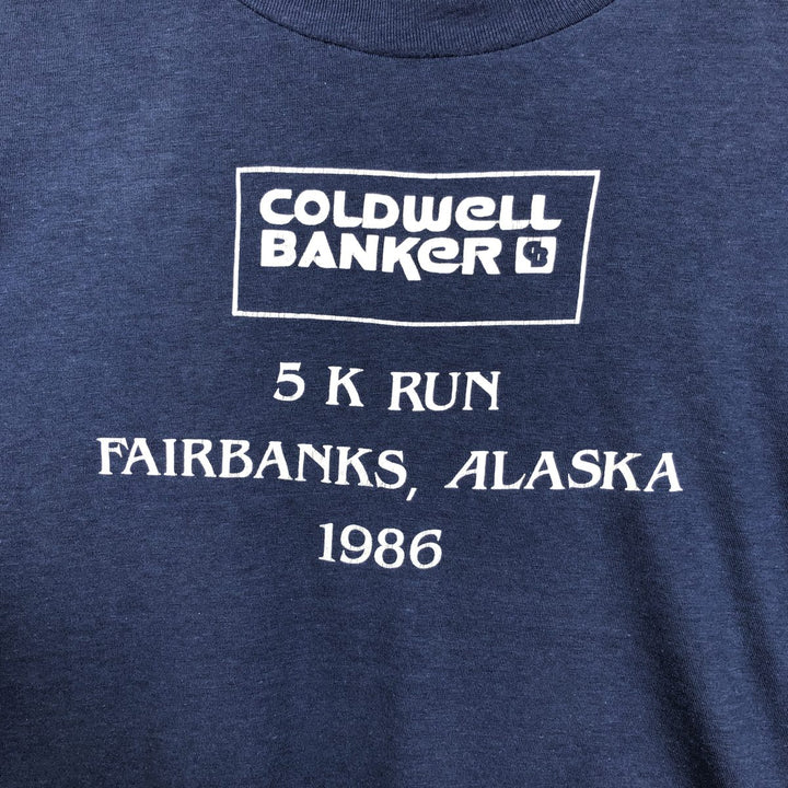 Vintage 1980'S Hanes Fifty-Fifty Blue Tag Print T-Shirt, Made in USA, Men's XL cotton navy blue type Vintage Second Hand