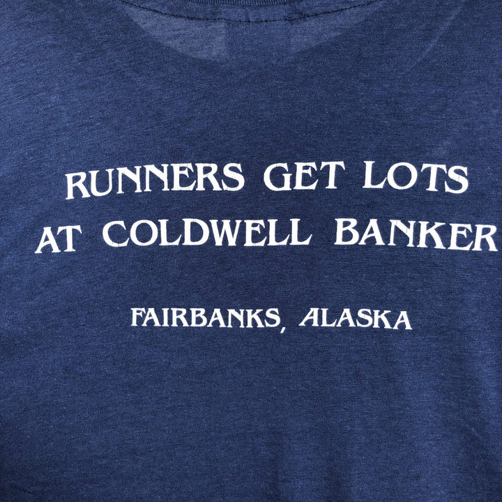 Vintage 1980'S Hanes Fifty-Fifty Blue Tag Print T-Shirt, Made in USA, Men's XL cotton navy blue type Vintage Second Hand