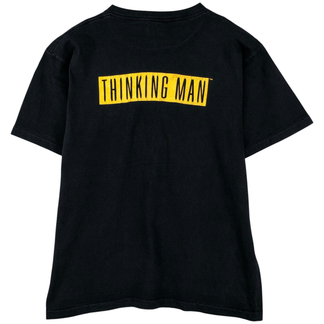 THINKINGMAN Printed T-Shirt, Made in USA, Men's Size XL cotton black type Vintage Second Hand
