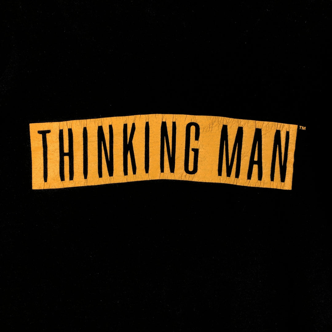 THINKINGMAN Printed T-Shirt, Made in USA, Men's Size XL cotton black type Vintage Second Hand
