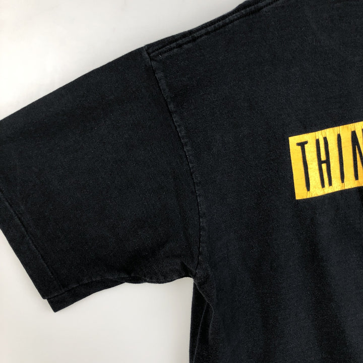 THINKINGMAN Printed T-Shirt, Made in USA, Men's Size XL cotton black type Vintage Second Hand