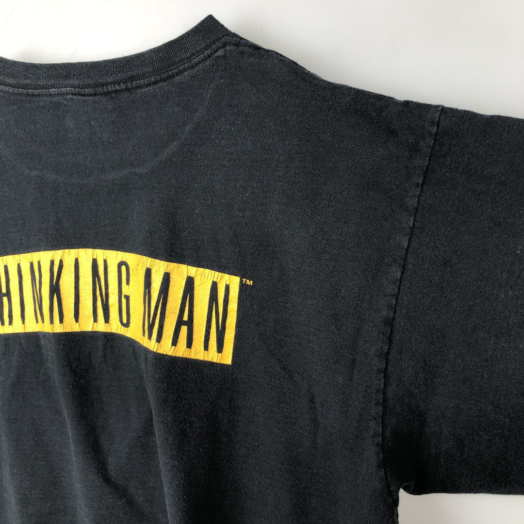 THINKINGMAN Printed T-Shirt, Made in USA, Men's Size XL cotton black type Vintage Second Hand