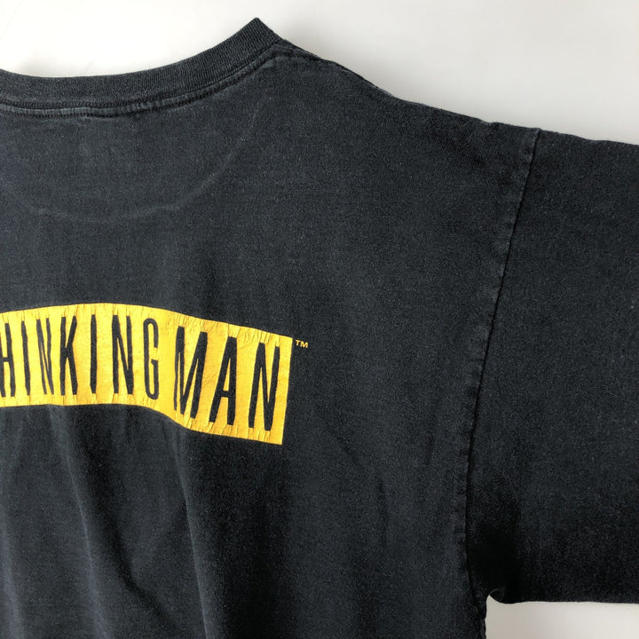 THINKINGMAN Printed T-Shirt, Made in USA, Men's Size XL cotton black type Vintage Second Hand