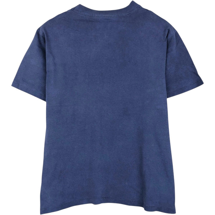 Vintage 80'S Hanes BEEFY-T Blue Tag Printed T-Shirt Made in USA Men's Size L cotton navy blue type Vintage Second Hand