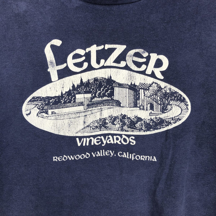 Vintage 80'S Hanes BEEFY-T Blue Tag Printed T-Shirt Made in USA Men's Size L cotton navy blue type Vintage Second Hand