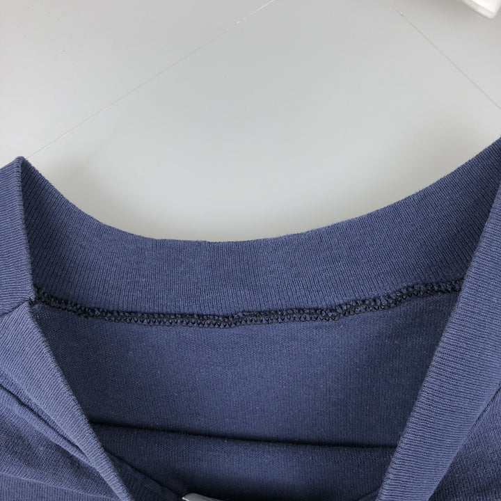 Vintage 80'S Hanes BEEFY-T Blue Tag Printed T-Shirt Made in USA Men's Size L cotton navy blue type Vintage Second Hand