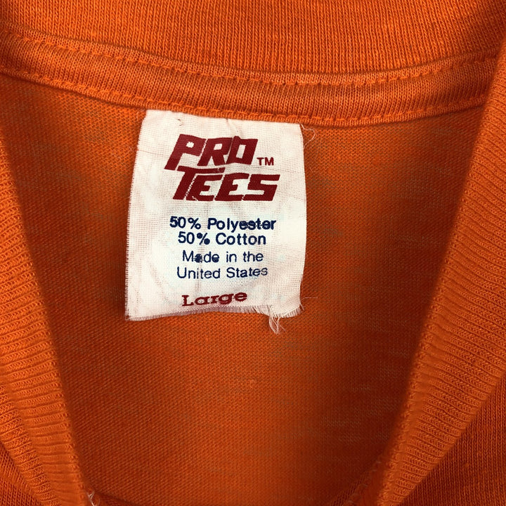 80'S PRO TEES DeKuyper Original PEACHTREE SCHNAPPS Advertising T-Shirt, Made in USA, Men's Size L (Equivalent), Vintage polyester orange type Vintage Second Hand
