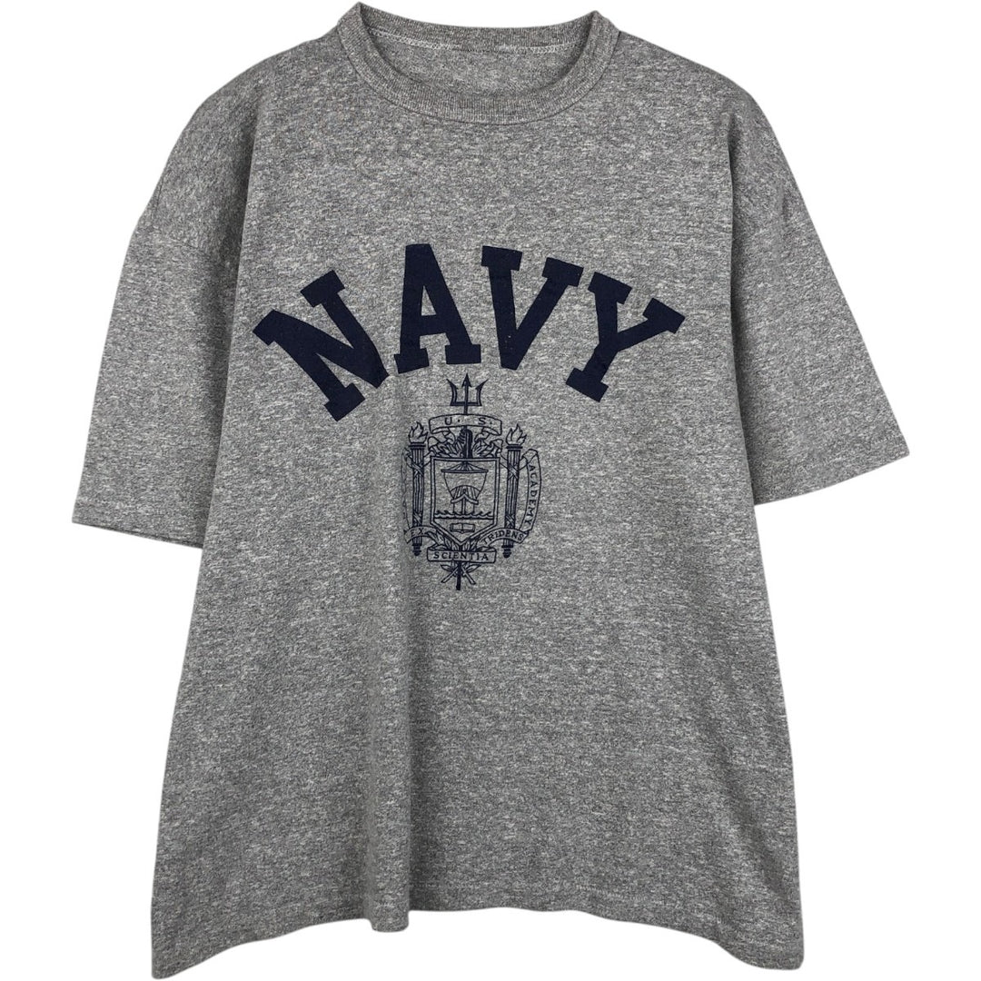 USNA Naval Academy College T-shirt, Men's Size L (approx.), Vintage unclear gray type Vintage Second Hand