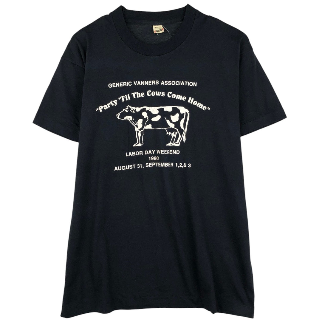 90'S SCREEN STARS Printed T-shirt Made in USA Men's XL Vintage cotton black type Vintage Second Hand