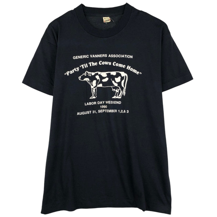90'S SCREEN STARS Printed T-shirt Made in USA Men's XL Vintage cotton black type Vintage Second Hand