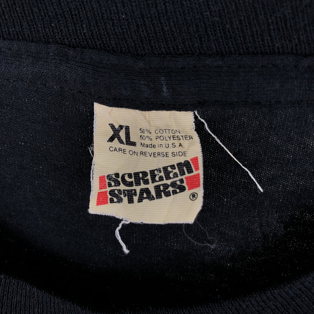 90'S SCREEN STARS Printed T-shirt Made in USA Men's XL Vintage cotton black type Vintage Second Hand