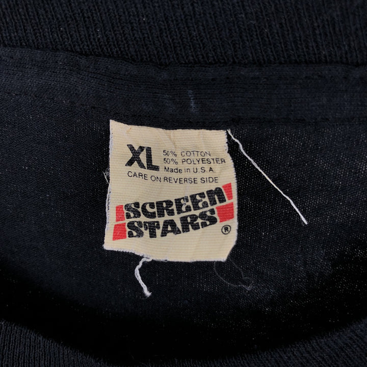 90'S SCREEN STARS Printed T-shirt Made in USA Men's XL Vintage cotton black type Vintage Second Hand