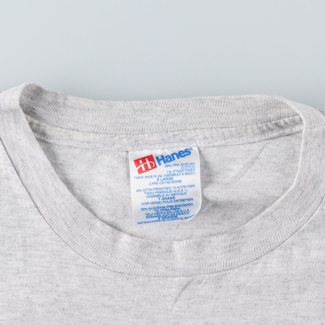 Vintage 90'S Hanes printed T-shirt, made in the USA, men's XL size cotton gray type Vintage Second Hand