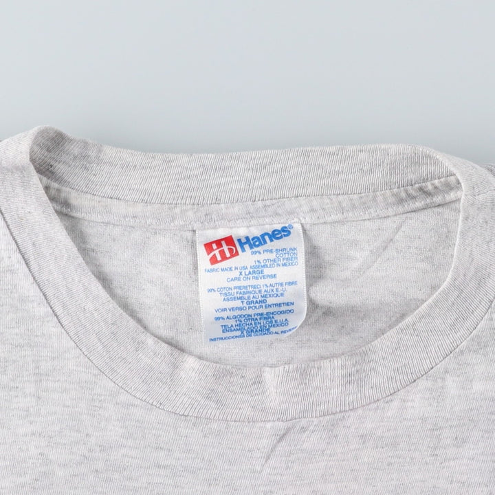 Vintage 90'S Hanes printed T-shirt, made in the USA, men's XL size cotton gray type Vintage Second Hand