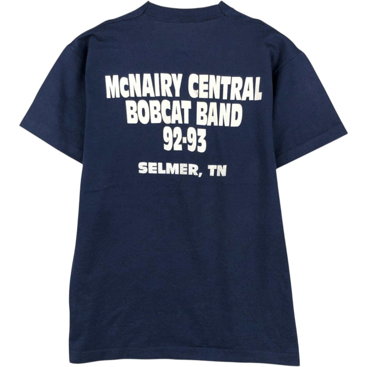 90'S SCREEN STARS College T-shirt, Made in USA, Men's L size, Vintage cotton navy blue type Vintage Second Hand