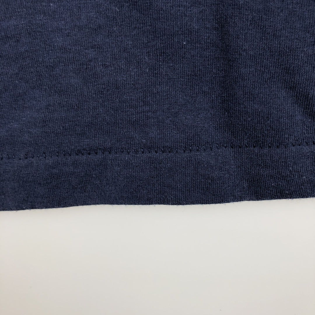 90'S SCREEN STARS College T-shirt, Made in USA, Men's L size, Vintage cotton navy blue type Vintage Second Hand